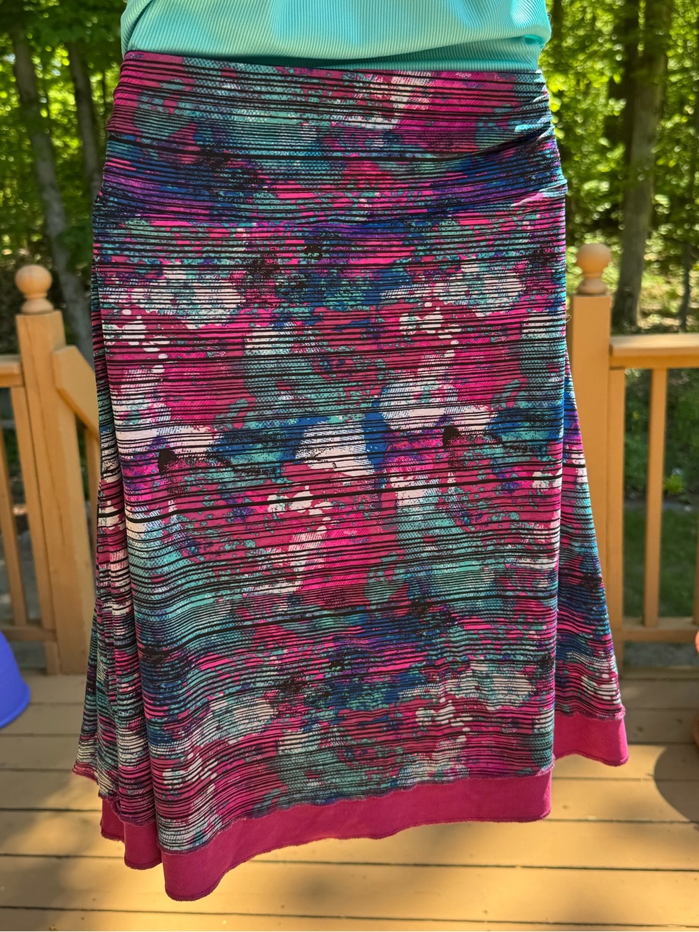 A-Line Reversible Skirt in Magenta and Teal